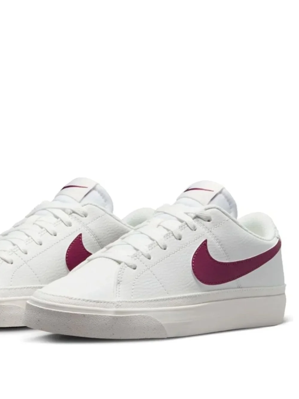 Nike Court Legacy Next Nature White Rosewood Leather Low Top Lace Up Sneakers Me